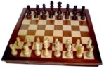 Gevin - AA1801-05 - 18-inch Folding Walnut Chess Board with Extruded Side Frames - Open