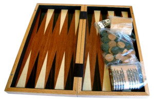 Gevin AD1104-01: Simple Wooden Backgammon Case - Open
