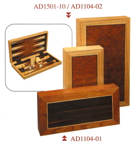 Gevin - AD1501-10 or AD1104-02 or AD1104-01 - 1-inch / 15-inch Simple Wooden Backgammon Case