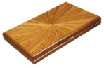 Gevin AD1902-01: Zebra Style Walnut High-Grade Backgammon Set - Closed