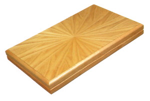Gevin AD1902-04: Oak Grain High-Grade Backgammon Set - Closed