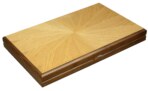 Gevin AD1902-05 - 19-inch High-Grade Walnut Backgammon with Oak Finishing - closed