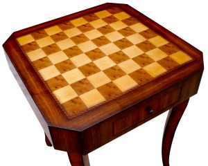 Gevin AF2201-01 - Antiquated Octagonal Chess Table Set Close Shot