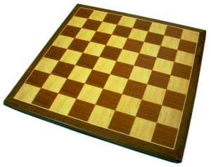 Gevin AJ1503-02: Walnut Chess Board with Round Legs