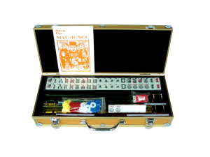 Gevin AL2009-01 - Aluminum Mahjong Case Set - Gold - Open 2