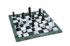 Gevin - 2174 (BLK / WHI/ GRN) - Marble Chess Set - Black and White Squares with Green Frame