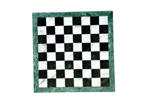 Gevin - MBB1x04BWG: Marble Chess Board (black and white squares with green frame)