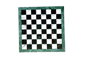 Gevin - MBB1x04BWG: Marble Chess Board (black and white squares with green frame)