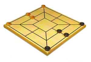 Gevin - AL1203-04 - 12-inch Multi-Game Board with Checkers and Backgammon - Nine Men's Morris Side