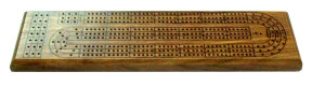 Gevin - AM1401-03B - Walnut Triple-Track Cribbage Board