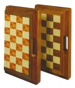 Gevin - AA1605-09 or AA1605-03 - 16-inch Walnut Hand-Carry Folding Chess Set