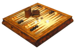Gevin - AC1801-04 - 18-inch 3-in-1 Multi-Game Compendium Set with Elegant Curvature and Special Grain - Backgammon Side