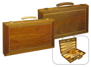 Gevin - AD1503-02 or AD1503-03 or AD1801-03, AD1801-04 - 15-inch or 18-inch Walnut Backgammon Case with Inlay