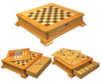 Gevin - AF1301-01 - 13-inch Beech 10-in-1 Multi-Game Compendium Set with Multiple Playing Boards