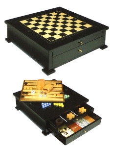 Gevin - AF1412-01 - 14-inch 10-in-1 Black Multi-Game Compendium Set with Removable Top and Drawer