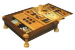 Gevin - AF1501-01 - 15.5-inch Walnut and Beech 8-in-1 Multi-Game Compendium Set with Slide-Out Boards and Legs