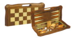 Gevin - AF1601-05 - 16-inch 3-in-1 Walnut Hand-Carry Type Multi-Game Set with Curved Sides