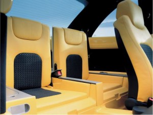 Volkswagen New Beetle Dune 2000 rear seats folded up with refrigerator