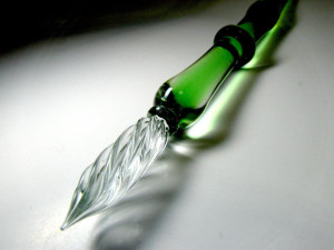 Gevin - Glass Pen - Green Transparent