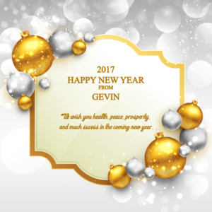 Gevin Happy New Year 2017 - We wish you health, peace, prosperity, and much success in the coming new year