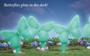 Glow-in-the-dark butterfly stake – set of 2